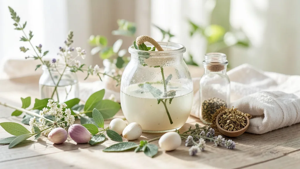 The harmony of science and nature: Fresh botanical elements meeting clinical skincare expertise.