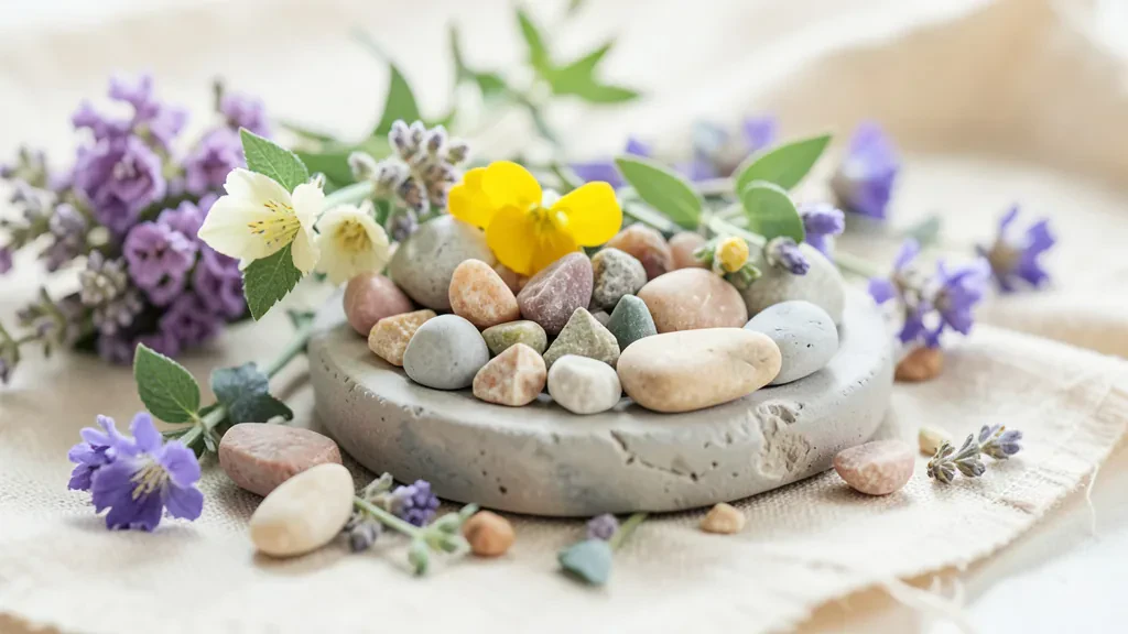 Mindful meditation space with zen stones